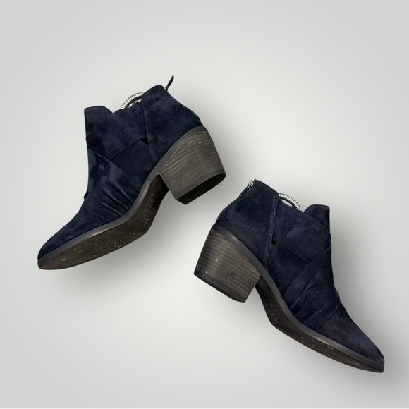 Eileen Fisher Irwin Suede Bootie Navy Blue Sz 10 - Picture 8 of 11